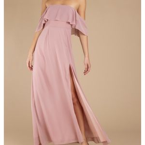Mauve Ruffle Top Maxi Dress